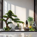 tiểu cảnh cây tùng giả